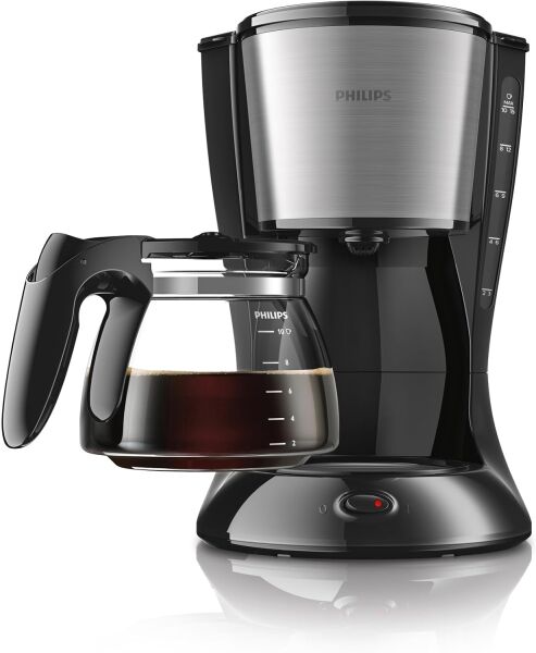 Philips Filtre Kahve Makinesi, 1,2 Lt Kapasite, Otomatik Kapanma, Cam Demlikli, Siyah ve Metal, HD7462/20