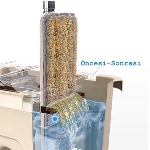 Spin Tablet Mop Temizlik Seti Mikrofiber - %100 Spin Mop -Orjinal 3 Adet Yedek Başlık